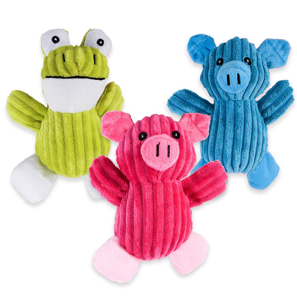 1pc plysch hundleksaker pipande röd blå gris grön groda valp tuggleksak interaktiva kattleksaker sällskapshund ljudleksaker för små medelstora hundar