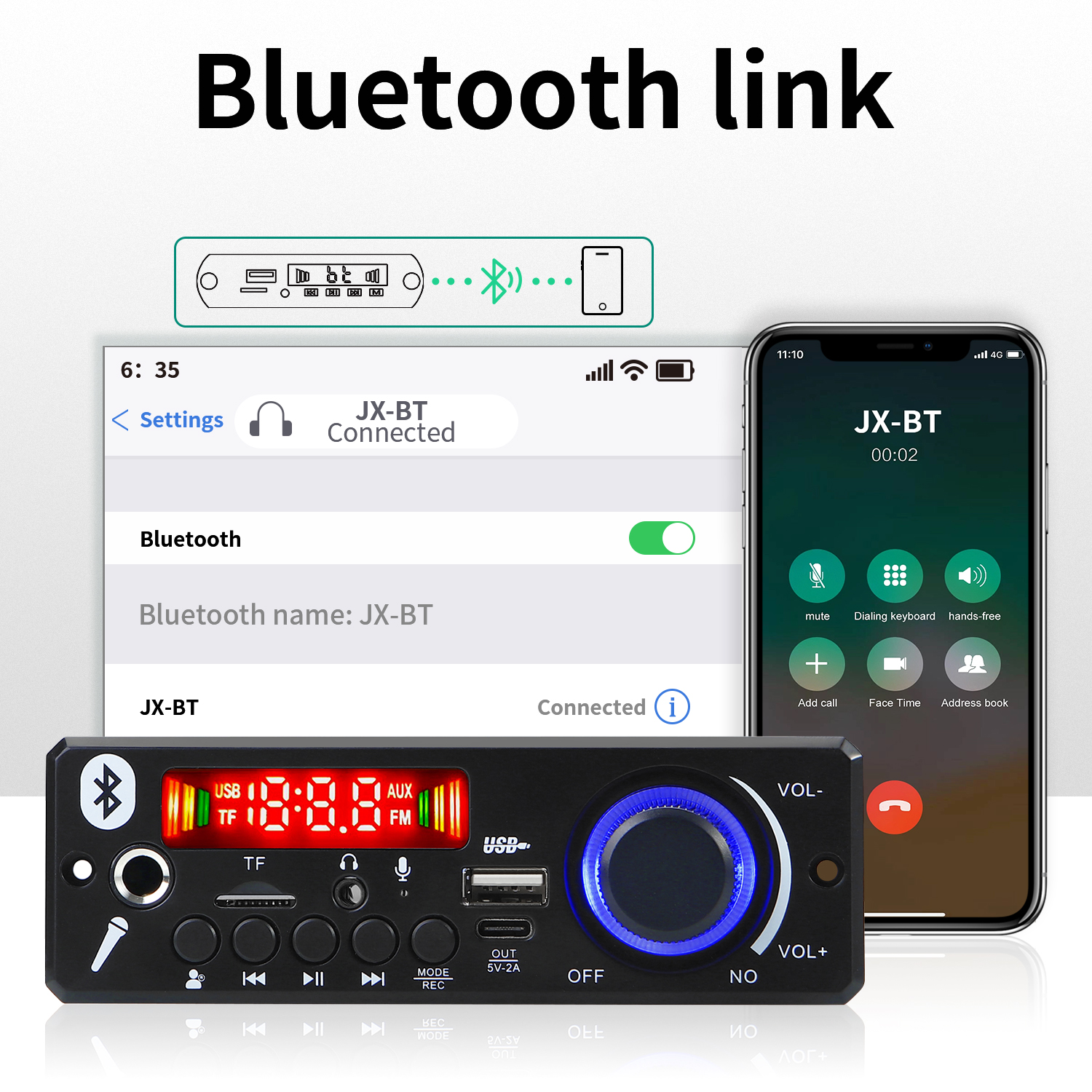 160W DIY Home Digital Amplifier MP3 Decoder Board 12V 80W Audio Power Bluetooth FM For Music Subwoofer Speakers Volume Control