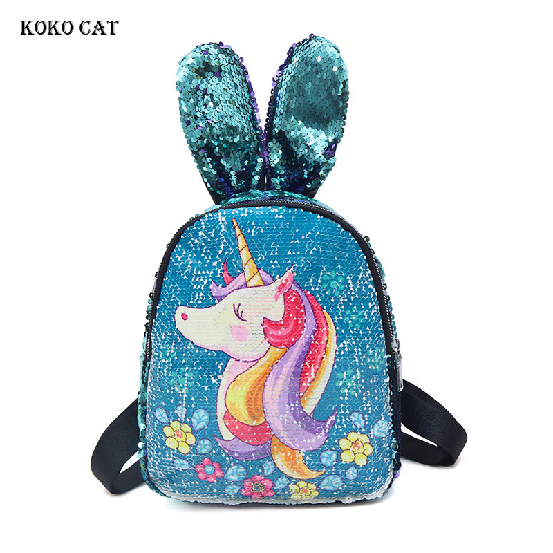 Variable farbe Pailletten Einhorn Rucksack mädchen holographische schule tasche glänzende student kleine rucksack kinder daypack Mochila