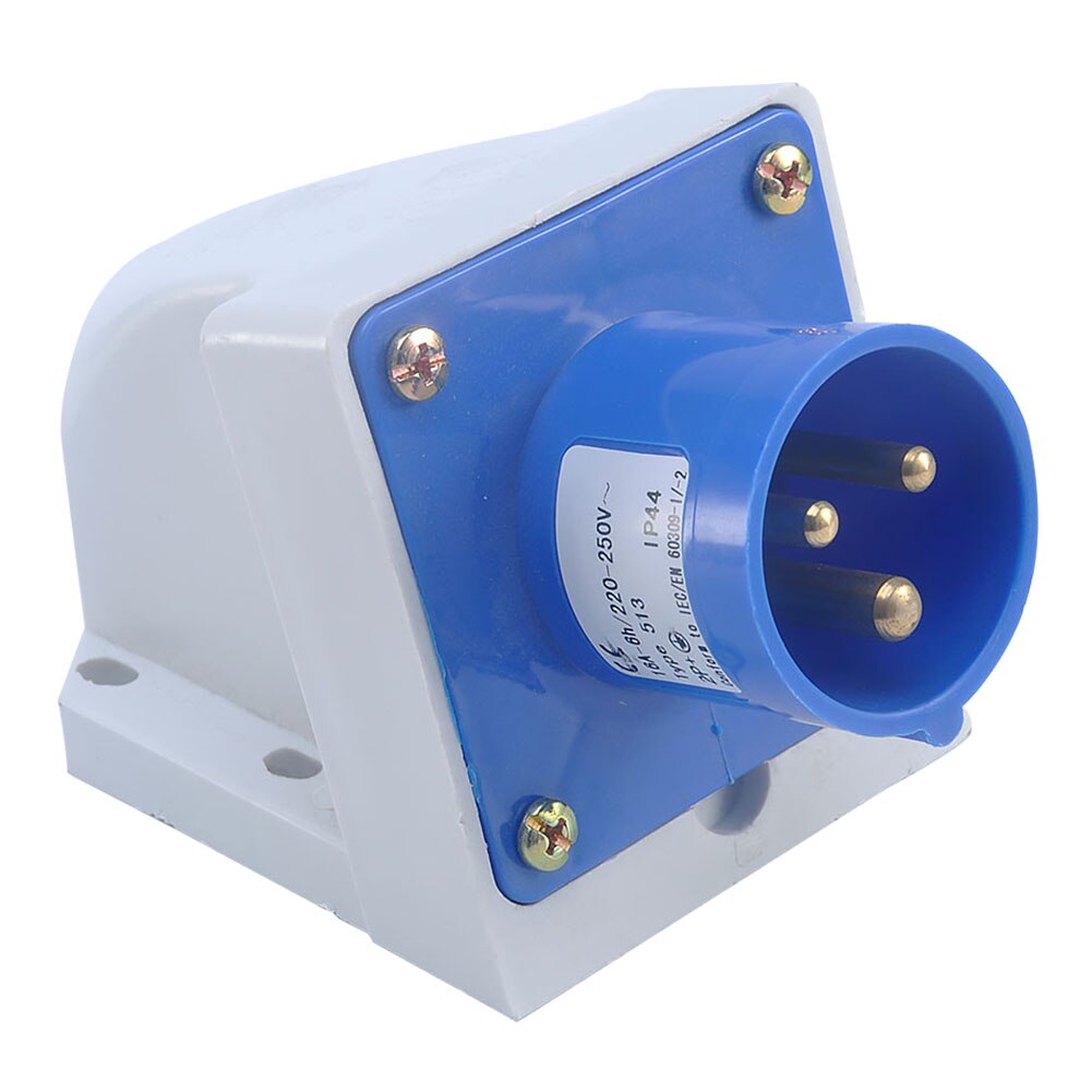 3 -benet industristed-stik 240v 16a blå 240v 16 amp 3 -benet industristed-stik og -stik  ip44 2p+ e han/hun