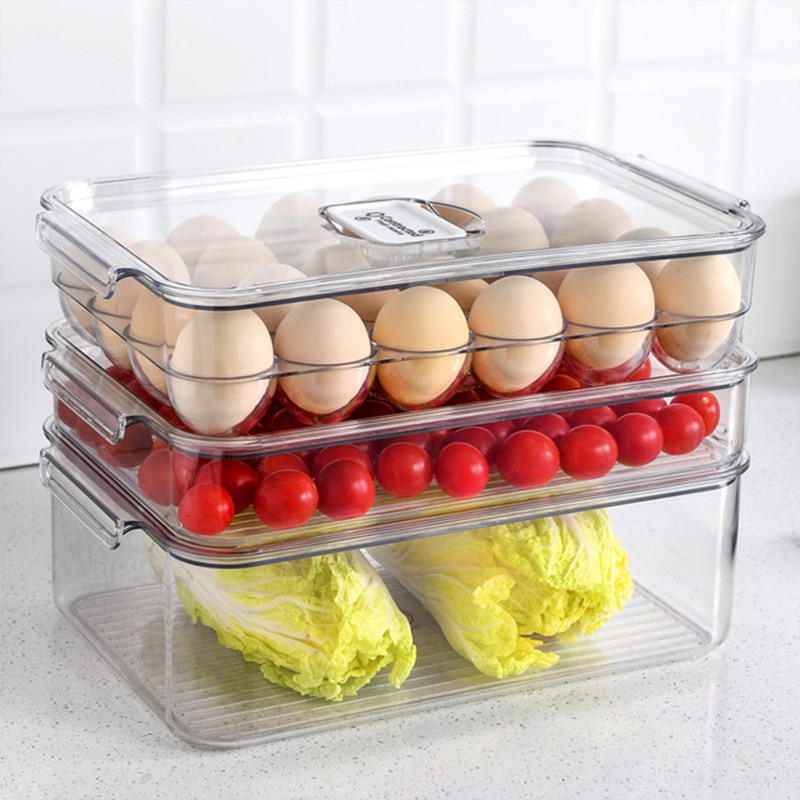 Caja de almacenaje para nevera de mascota con Válvula de ventilación, caja para huevos, caja para almacenamiento de vegetales y fruta, caja de almacenamiento de contenedores de alimentos