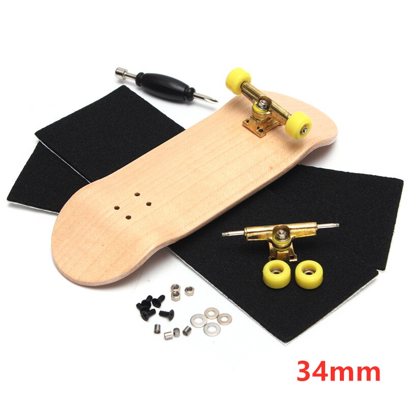 Wooden Finger Skateboards Finger Skate Board Wood Basic Fingerboard With Bearings Wheel Foam Screwdriver: 34mm wood