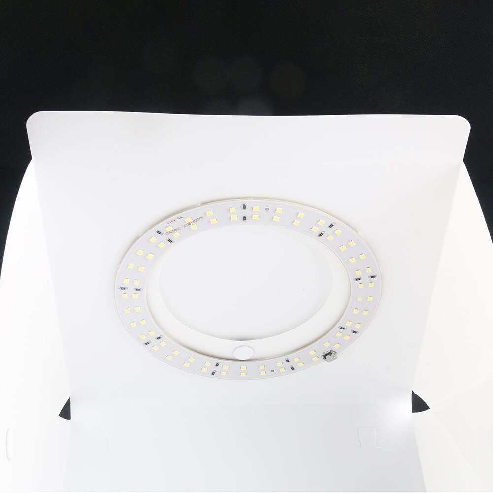 Mini Photo Studio Portable Foldable Table Top Shooting Light Tent with 72 LED USB Ring Light 4 Backdrops for Photography