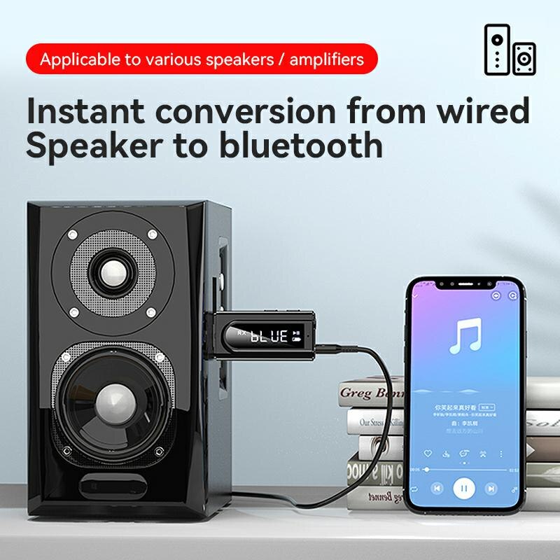 Ddj usb bluetooth 5.0 adapter, drahtloser sender mit lcd-display, usb-bluetooth-empfänger für fernseher, treiberloser usb-dongle 3.5mm