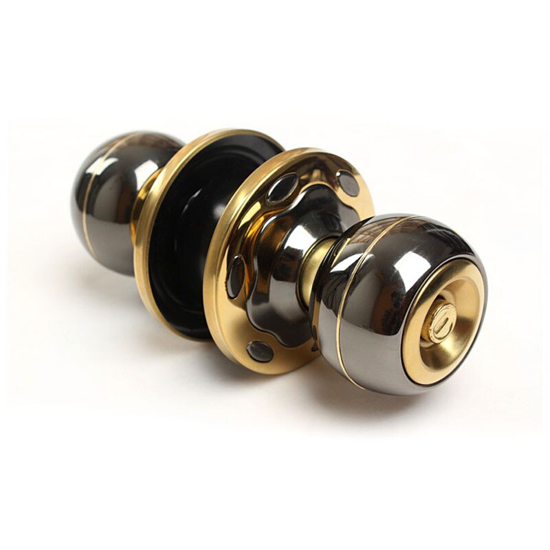 Round Door Handle Door Knobs Lock Stainless Steel Entrance Passage Door Lock with Key for Bedroom Living Room Bathroom