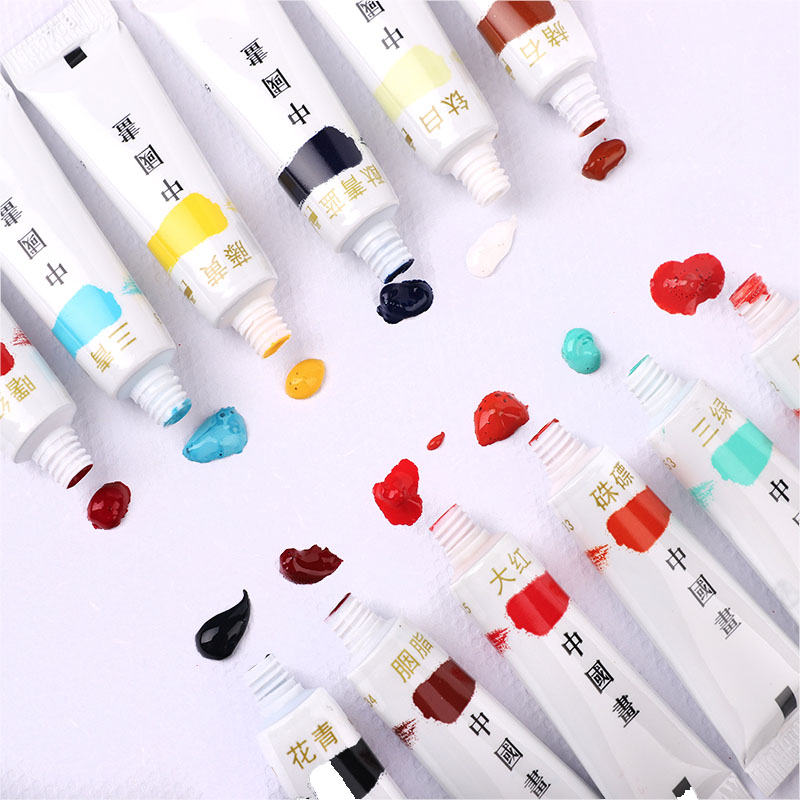 12/18/24 Kleuren 5/12Ml Chinese Schilderen Pigment Set Buis Aquarel Verf Set Voor Chinese Schilderkunst Inkt voor Kunstenaar Art Supplies