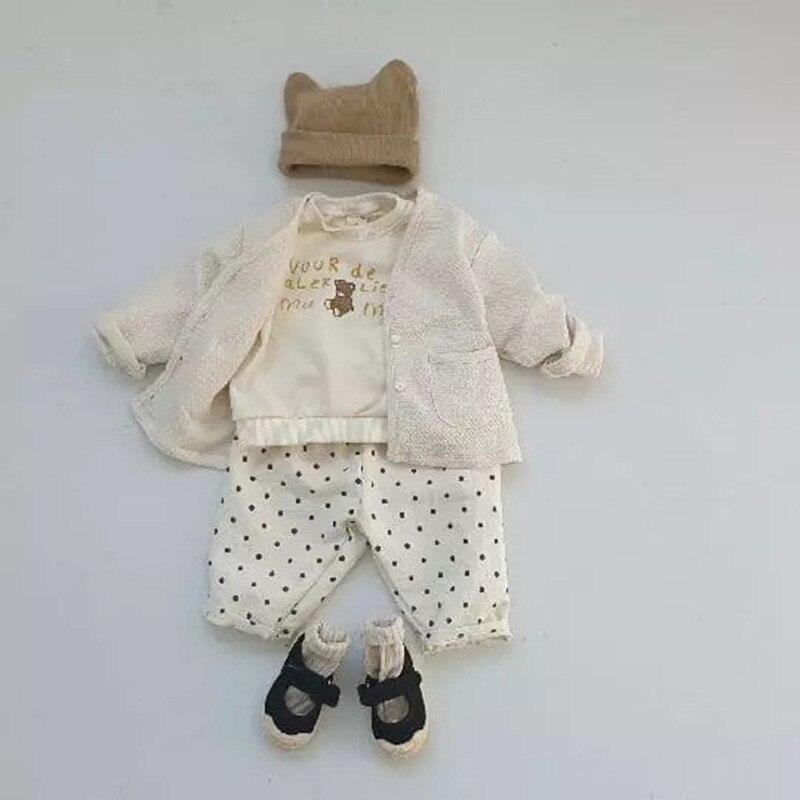 2022 Lente Zomer Peuter Kinderen Casual Broek Jongens En Meisjes Effen Kleur Dot Broek