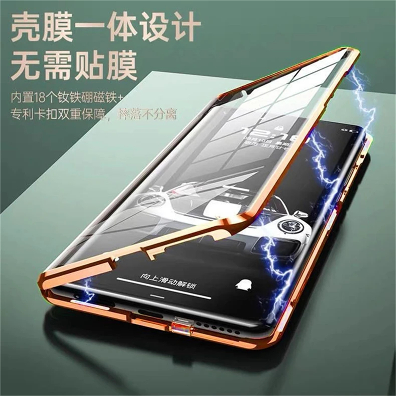 360 Volledige Hoesje Voor Oppo Reno 12 Pro 5G Hoesje Dubbelzijdig Magnetisch Glas Adsorptie Metalen Telefoonhoes Voor Reno11pro Camerabescherming