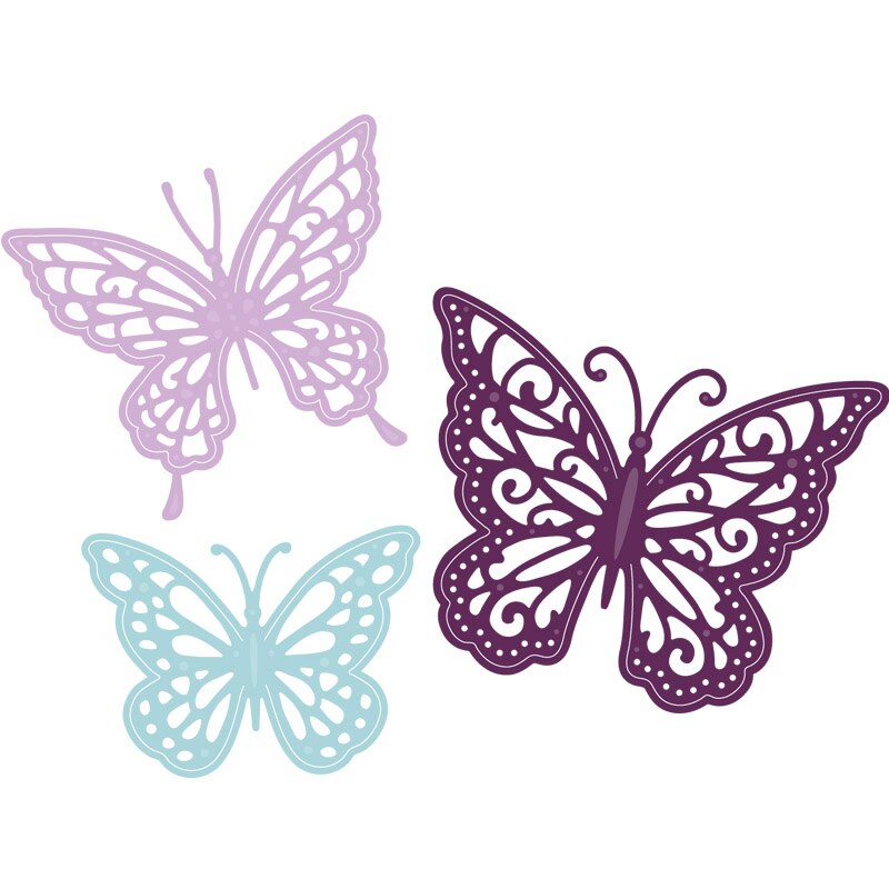 3 Fancy Vlinders Metal Stansmessen Uitgeholde Vlinders Die Cuts Voor Diy Card Making Decoratie Ambachten Kaarten