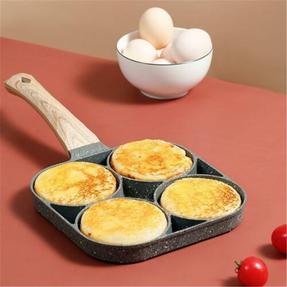 Poêle à œufs antiadhésive 4 tasses, poêle à œufs, cuiseur en alliage d&#39;aluminium, hamburger, Pancake, cuisine, petit déjeuner