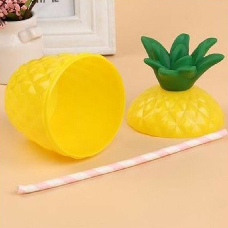 Vasos de plástico reutilizables para bebida, vasos de piña y coco para Tropical hawaiana, decoraciones de cumpleaños y boda, 1 ud.