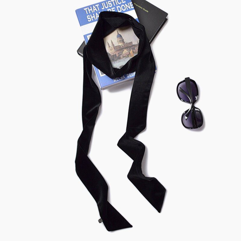 200cm de largo terciopelo gargantilla Color sólido Chic cuello bufanda mujeres Skinny bufanda Bandana cuello desgaste de la muñeca ropa de cabeza [1277]