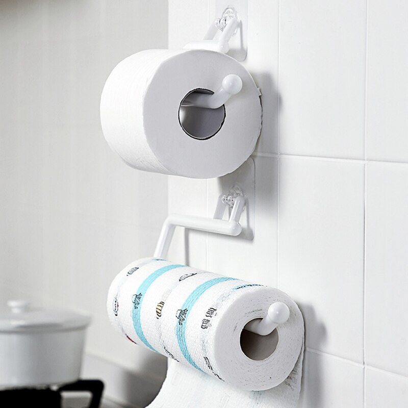 Køkkenpapirrulleholder håndklædeholder rack barskab rag hængende holder badeværelse arrangør hylde toiletpapirholdere