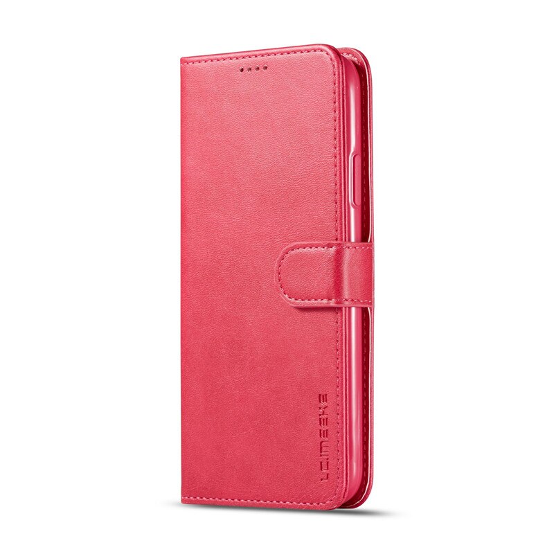 For Coque Samsung Galaxy J6 Case Leather Wallet Flip Cover Samsung J6 Phone Case For Samsung Galaxy J6 Plus Case: Galaxy J6 Plus / Rose Red