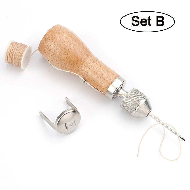 LMDZ Leather Sewing Awl Thread Kit Manual Sewing Machine Speedy Stitcher Leather Craft Stitching Shoemaker Canvas Repair Tool: Dark Khaki