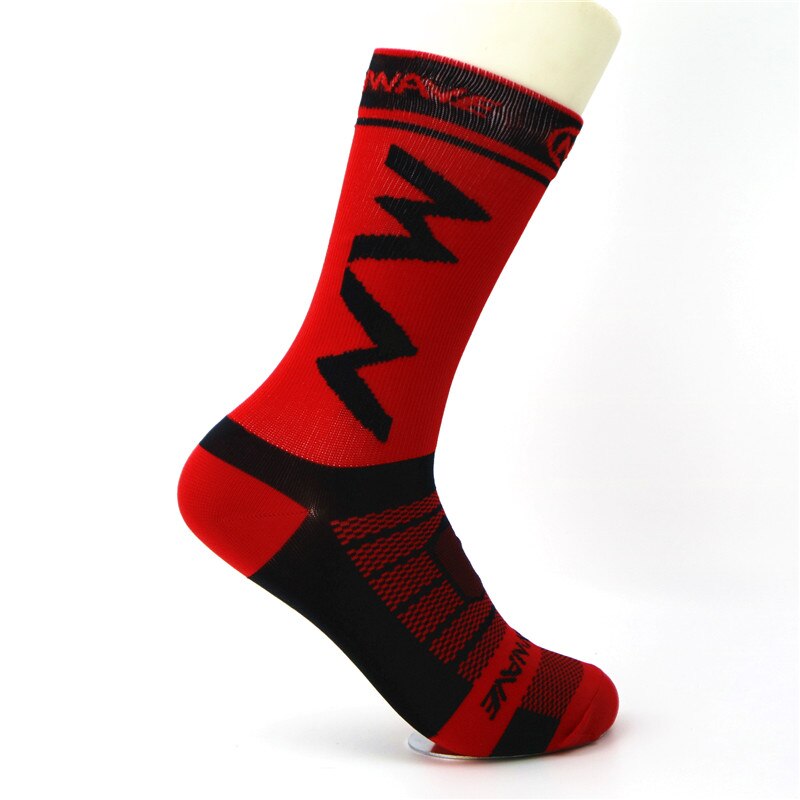 Calcetines de ciclismo Coolmax para hombre y mujer, transpirables, para baloncesto, correr y fútbol, novedad de: Rojo