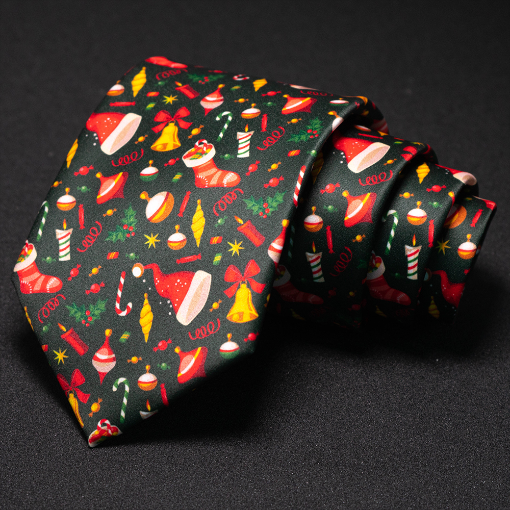 EASTEPIC Classic Print Neckties Fashionable Men's Ties Colorful Ties for Men Christmas Party Accessory Santa Claus: Red