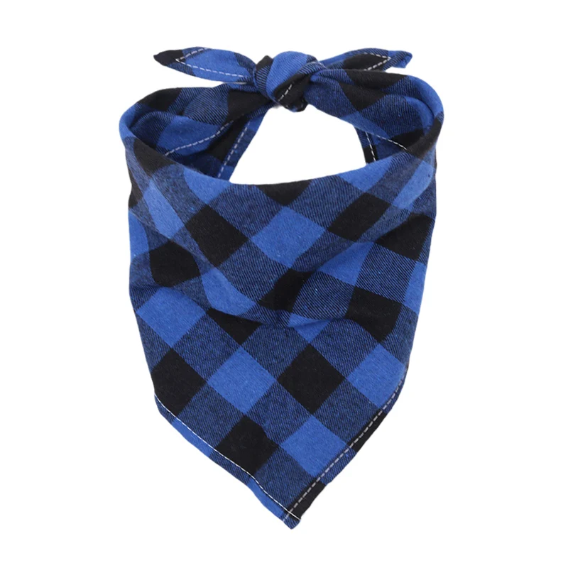 Bavoirs en coton pour grands chiens, Bandana pour chiens de taille moyenne et grande, écharpe triangulaire classique à carreaux pour animaux de compagnie, Golden Retriever, accessoires pour animaux de compagnie: L / GRIS