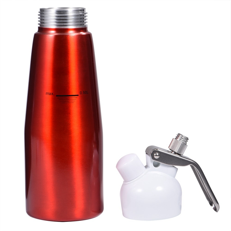 500Ml Aluminium Schlagsahne Nachtisch Creme Butter Spender Schläger Schaum Hersteller mit 3 Düsen Nachtisch Kuchen Dekorieren Werkzeuge