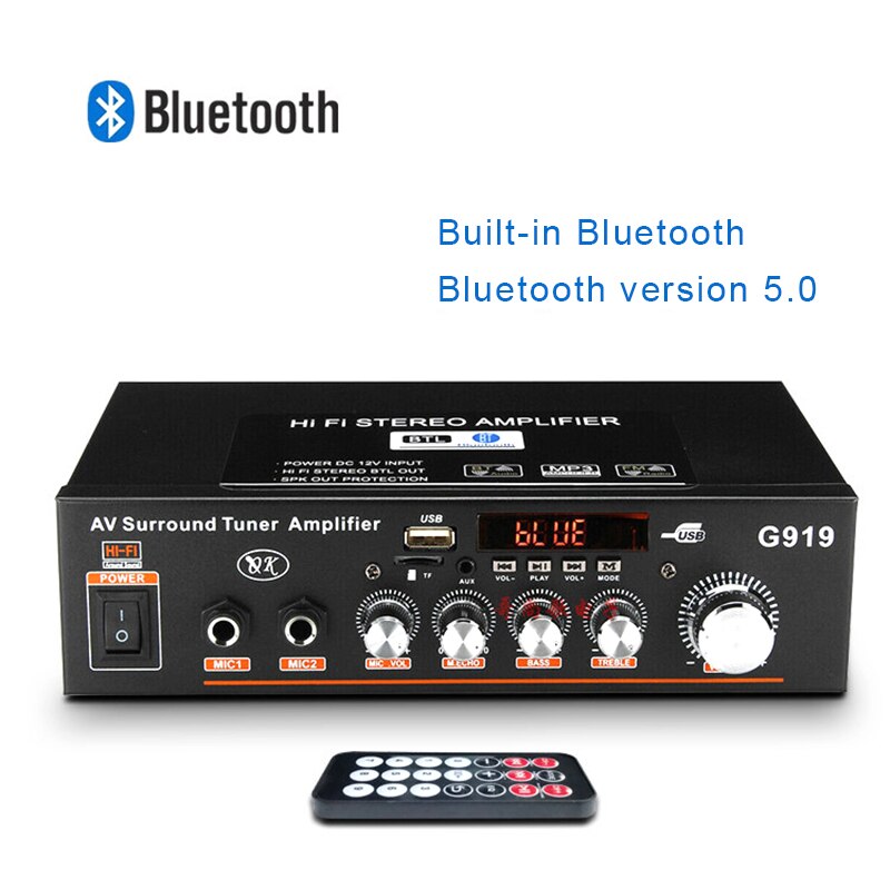 G919スマートデジタルパワーアンプと内蔵bluetooth/usb/sd/fmミニハイファイデジタルbluetoothオーディオパワーアンプ