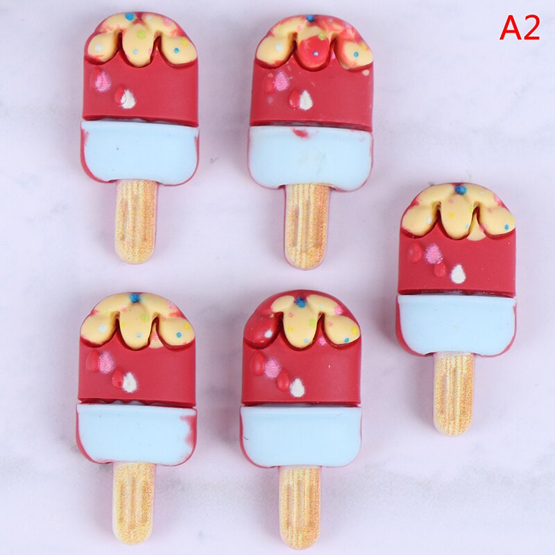 1-5pcs Mini Dollhouse Miniature Pretend Toy Mini Soft Ice Cream Cups Spoon Bar Ice-lolly Simulation Food For Dolls Accessories: 7