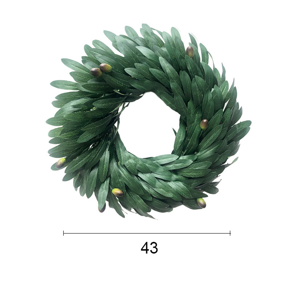 35cm kunstige grønne blader kransdør hengende veggvindu bryllupsfest jul dekor dekorative blomster dekorasjoner: B