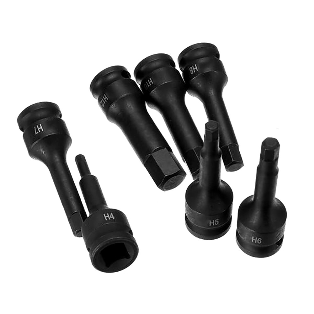 Impact Socket Bit Set 3/8-Inch Drive Chroom-molybdeen Staal Hex Key Socket Metrische Allen Bit Impact Spline Socket bit Set