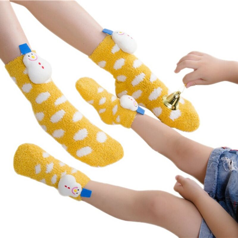Cute Adults Women Kids Baby Christmas Cosplay Fancy Socks Family Matching Xmas Warm Ankle Socks Thick Furry Socks 1Pcs