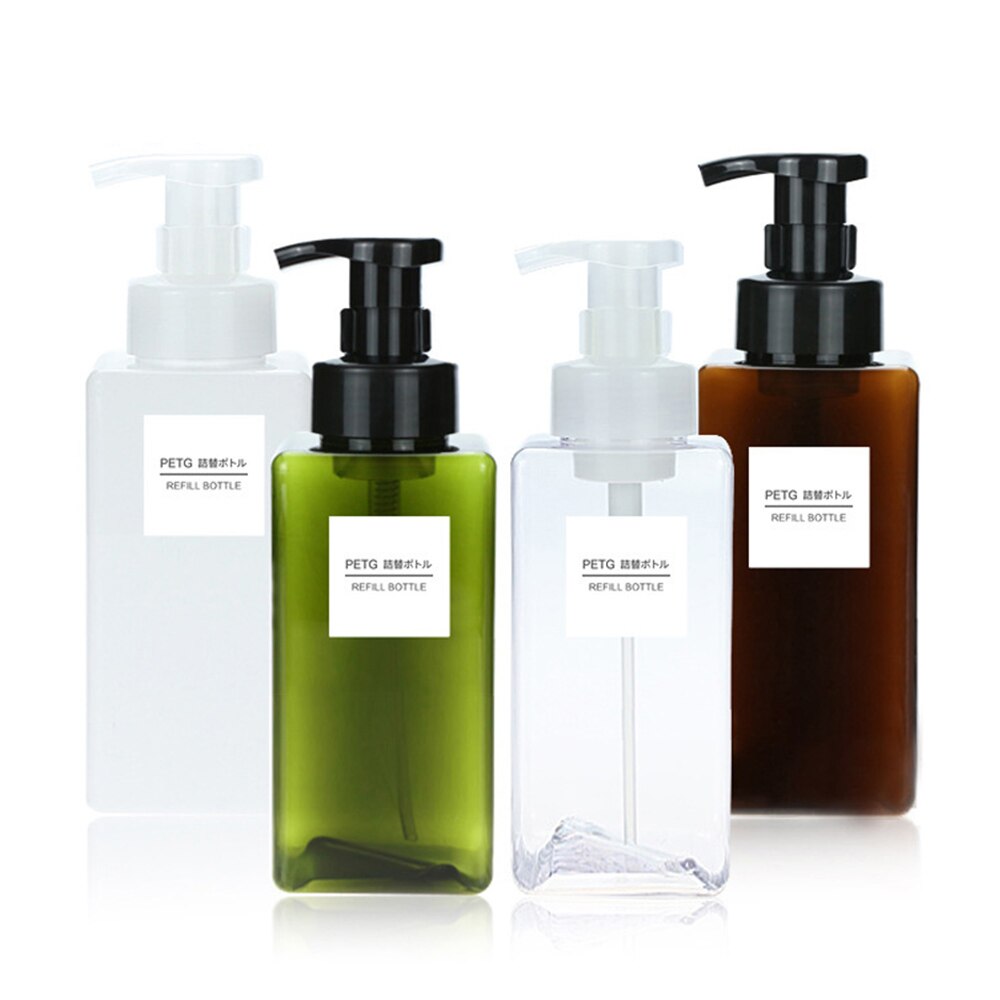 Plastic Liquid Soap Dispensers Square Clear Foaming Bottle Liquid Soap Mousse Points Bottling Shampoo Foam Pump Bottles