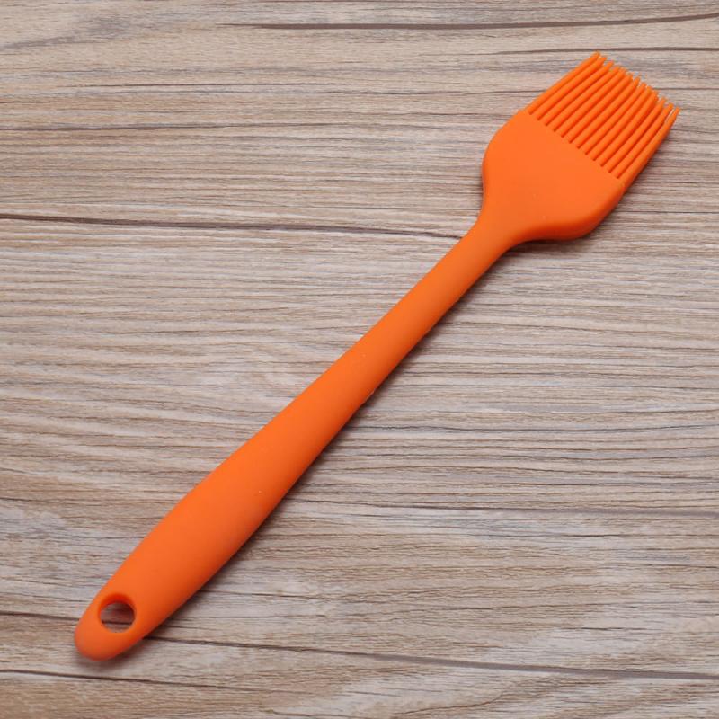 Small Silicone Pastry Brush Baking BBQ Basting Brush Baking Oil Brush Clear Handle Kitchen Cooking Baking Basting Tools: Orange