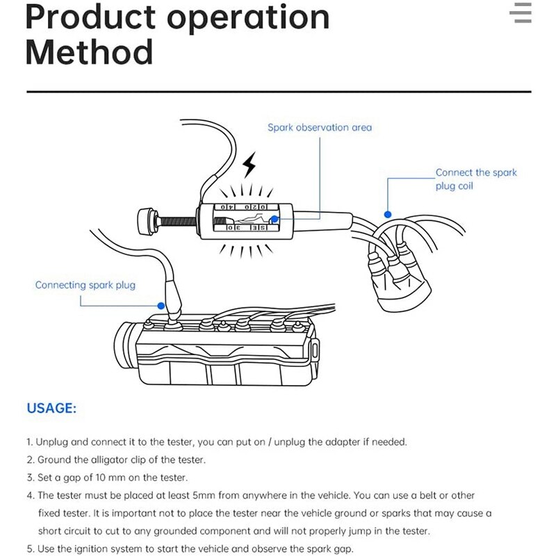 Bougie Tester Verstelbare Bobine Tester Coil-On Plug Ontsteking Vonk Circuit Tester Auto Diagnostische Test Tool