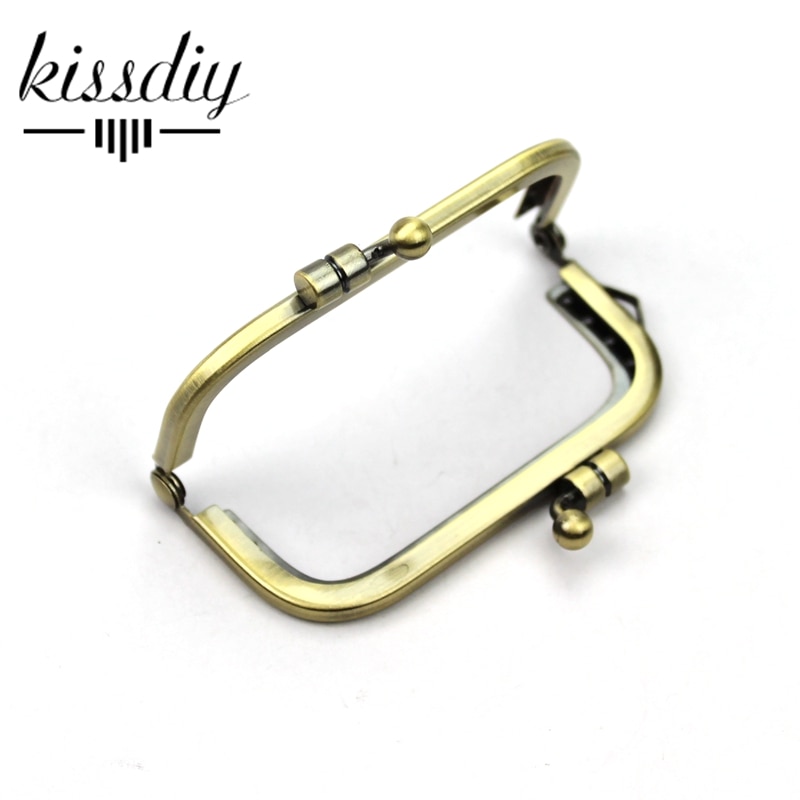 Kissdiy 20 Stks/partij 7.5Cm Vierkante Metalen Purse Frame Kleine Size Antiek Brons Portemonnee Kus Gesp Diy Tas Hardware accessoire