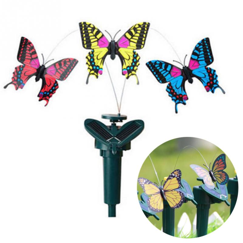 Vibração energia solar dança voando borboletas vibrantes colibri jardim estaca decorativa