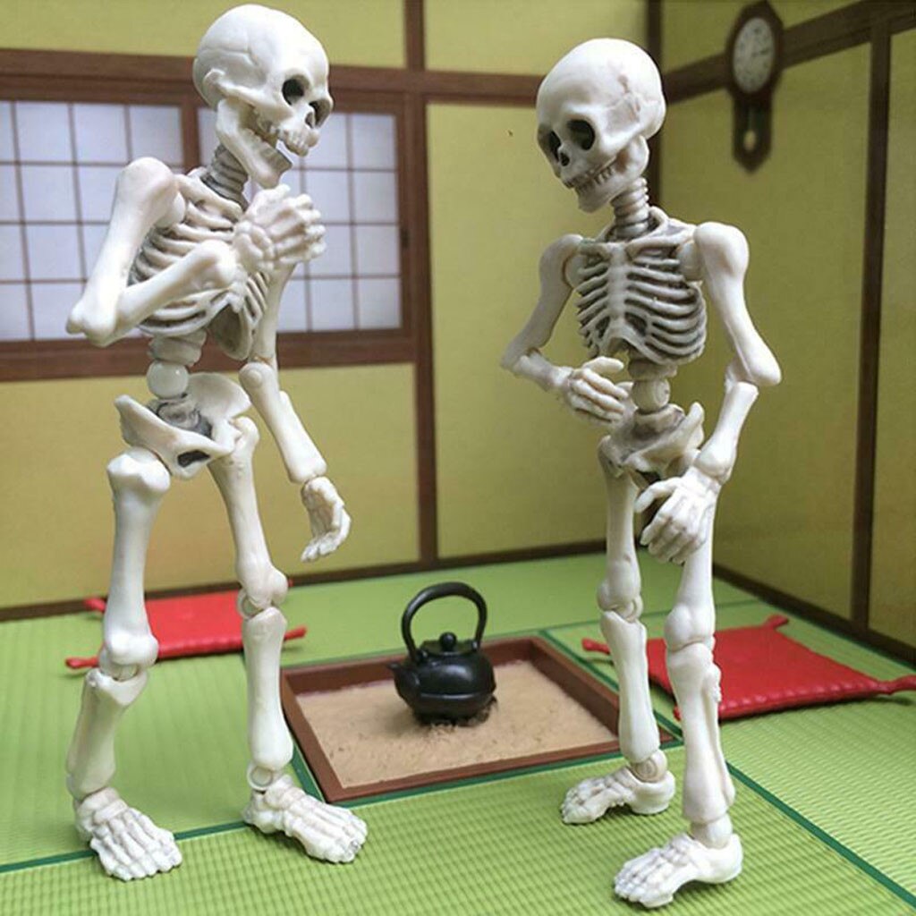 Halloween Beweglichen Skelett Menschlichen Modell Schädel Voll Körper Mini Figur Spielzeug Halloween flexibel Menschlichen Anatomischen Anatomie Knochen