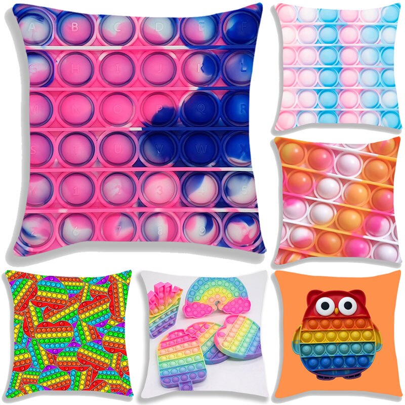 Pop Het Gedrukt Kussensloop Leuke Kussenhoezen Voor Fauteuil Bed Thuis Decoratieve Regenboog Kleur Kussensloop Kids kussensloop
