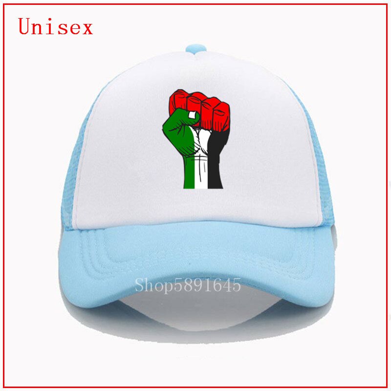 Palestina Speranza cappello con scudo di plastica cappelli della spiaggia delle donne cappello di maglia del cappello del sole per le ragazze di Stampa Personalizzata cappelli per le donne berretto da baseball: sky blue-white / Adult