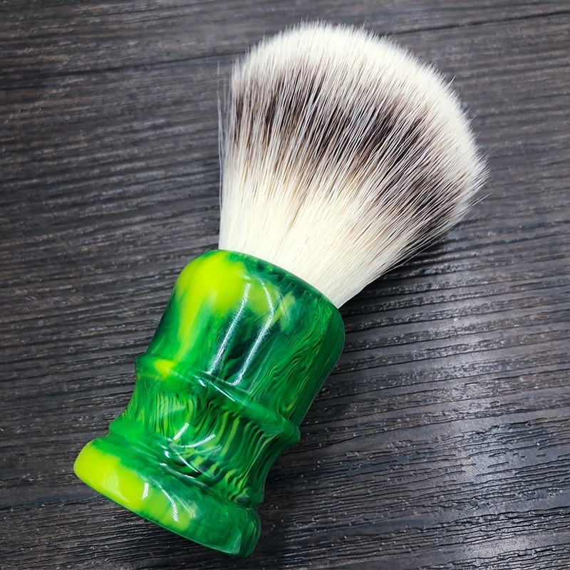 dscosmetic 24mm 26mm soft synthetic hair knots green resin handle Men's Shaving Brush