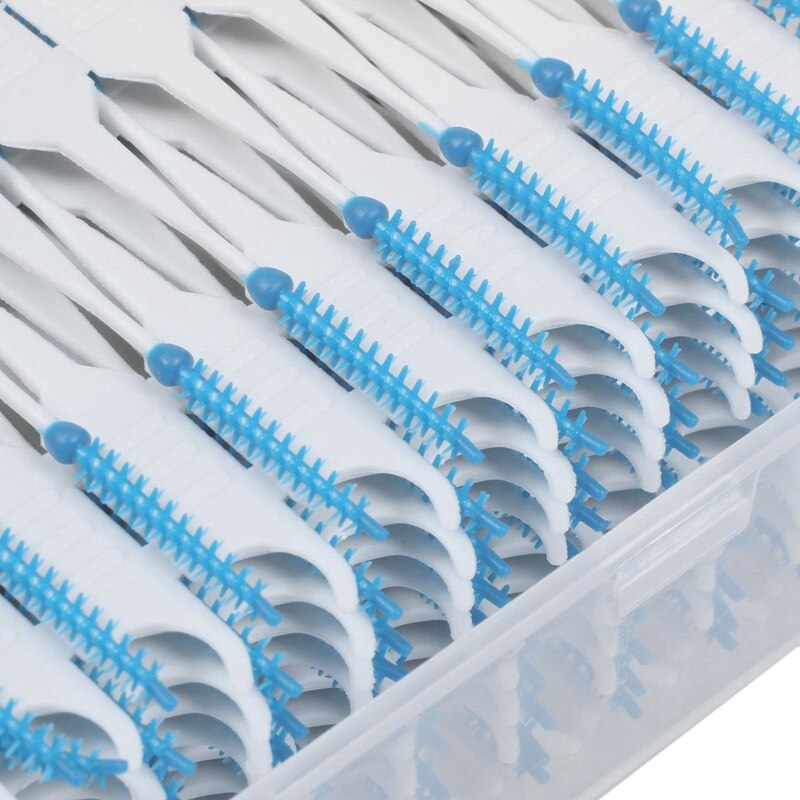 200Pcs/Box Soft Silicone Floss Interdental Brush Disposable Teeth Stick Toothpicks Floss Tooth Pick Oral Care Brush Clean