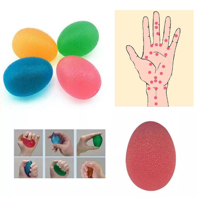 Finger Exerciser Trainer Stress Relief Power Ball Silicone Egg Fitness Hand Expander Gripper Strengthener Forearm Wrist