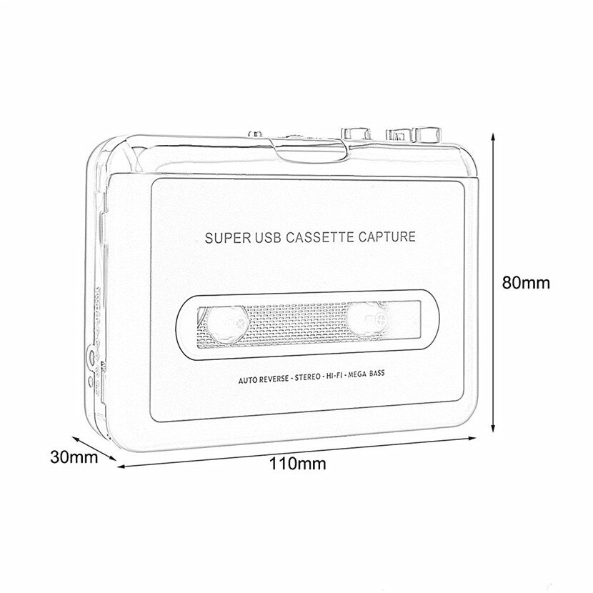 Tape Naar Pc Super Cassette Te MP3 Audio Muziek Cd Digitale Speler Converter Capture Recorder + Hoofdtelefoon Usb 2.0