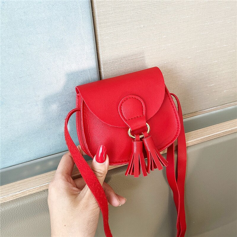 Vrouwen Handtassen Effen Kleur Zachte Ondergrond Eenvoudige Kwastje Magnetische Gesp Enkele Schouder Messenger Kleine Tas Vrouwelijke Tas: red