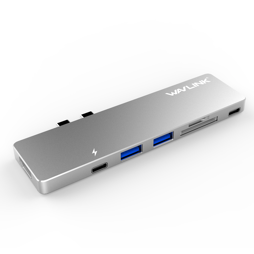 Wavlink Dual Poorten USB C Hub Naar HDMI Adapter 4K USB Type-C Hub 3.0 w/SD /Micro SD Kaartlezer usb c dual hdmi voor MacBook Pro: Default Title