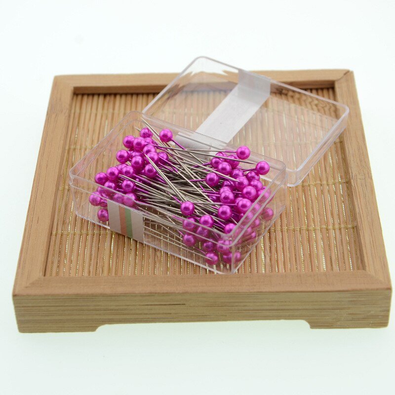 Kolorowe okrągłe głowa perły krawiectwo szpilki igły ściegu DIY rękodzieło ślub stanik szycia pozycjonowanie Szpilka z pudełkiem przyrządy robić szycia: 5