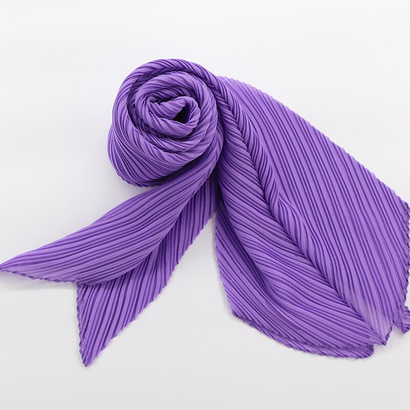 Zomer Vrouwen Effen Sjaal Zonnebrandcrème Sjaal Miyak Vouw Stijlvolle En Breed Winter Warm Geplooide Sjaal 14 Kleuren Beschikbaar gebonden: Light purple