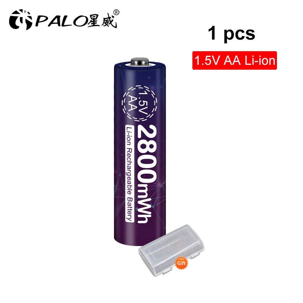 Palo 1.5V Aa Batterij 2800Mah Li-Ion Aa Batterij Oplaadbare Aa Batterieria Li-Ion Oplaadbare Batterij Batterijen: 1pc