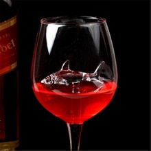 Copa de cristal creadora de tacón alto de 300ml copa de vino tinto tiburón copa de vidrio para bebida fría copa de champán cóctel whisky