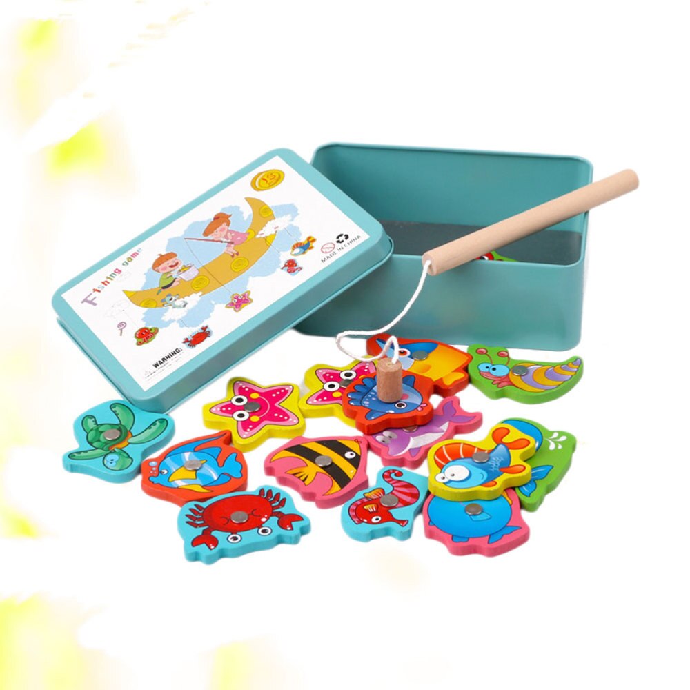 1 Set Fishing Game Playset Delicate Portable Charming Bath Toy Magnetic Fishing Game Educational Plaything for Birthday Gam