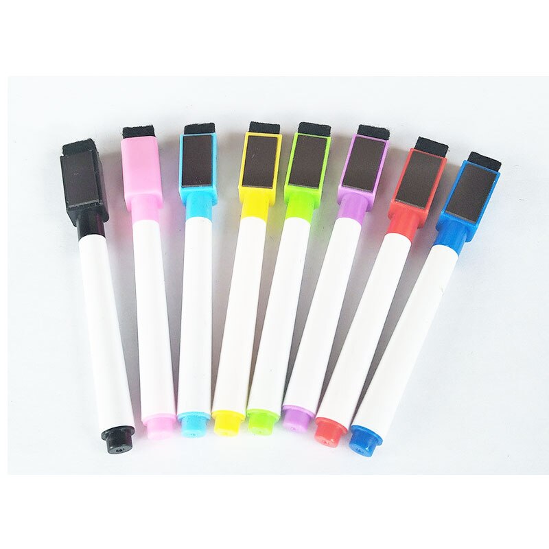 8Pcs Magnetic Whiteboard Pen Drawing and Recording Magnet Erasable Dry White Board Markers For Office School Supplies