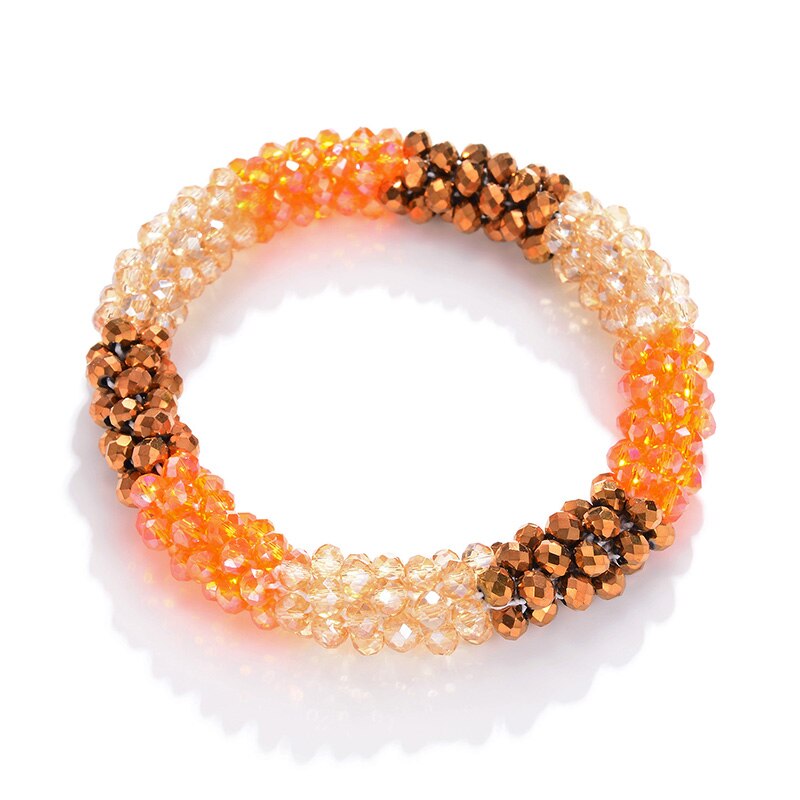 Elastiske newful glasperler armbånd til kvinder rød sort retro sommer armbånd armbånd smykker brazalete mujer: Orange