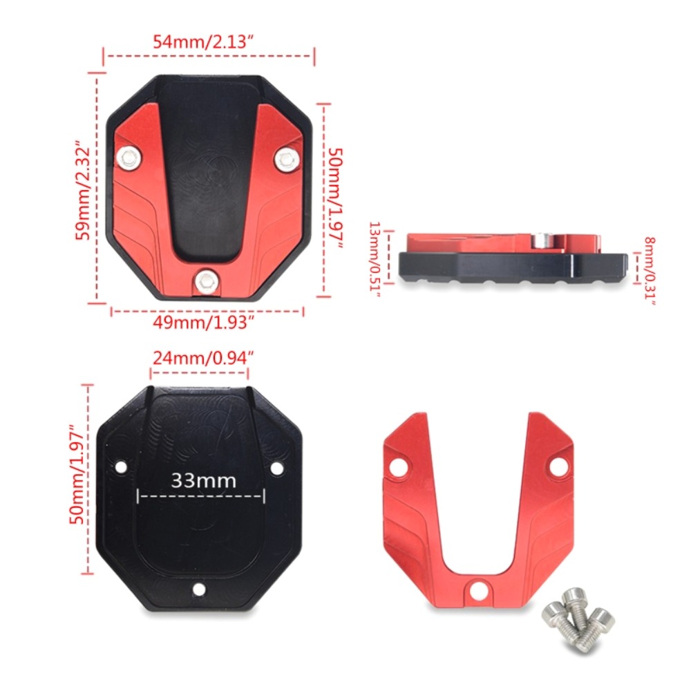 Motorfiets Kickstand Extender Voet Zijstandaard Verlengstuk Voetsteun Plaat Anti-Slip Vergrote Basis Motor Accessoire